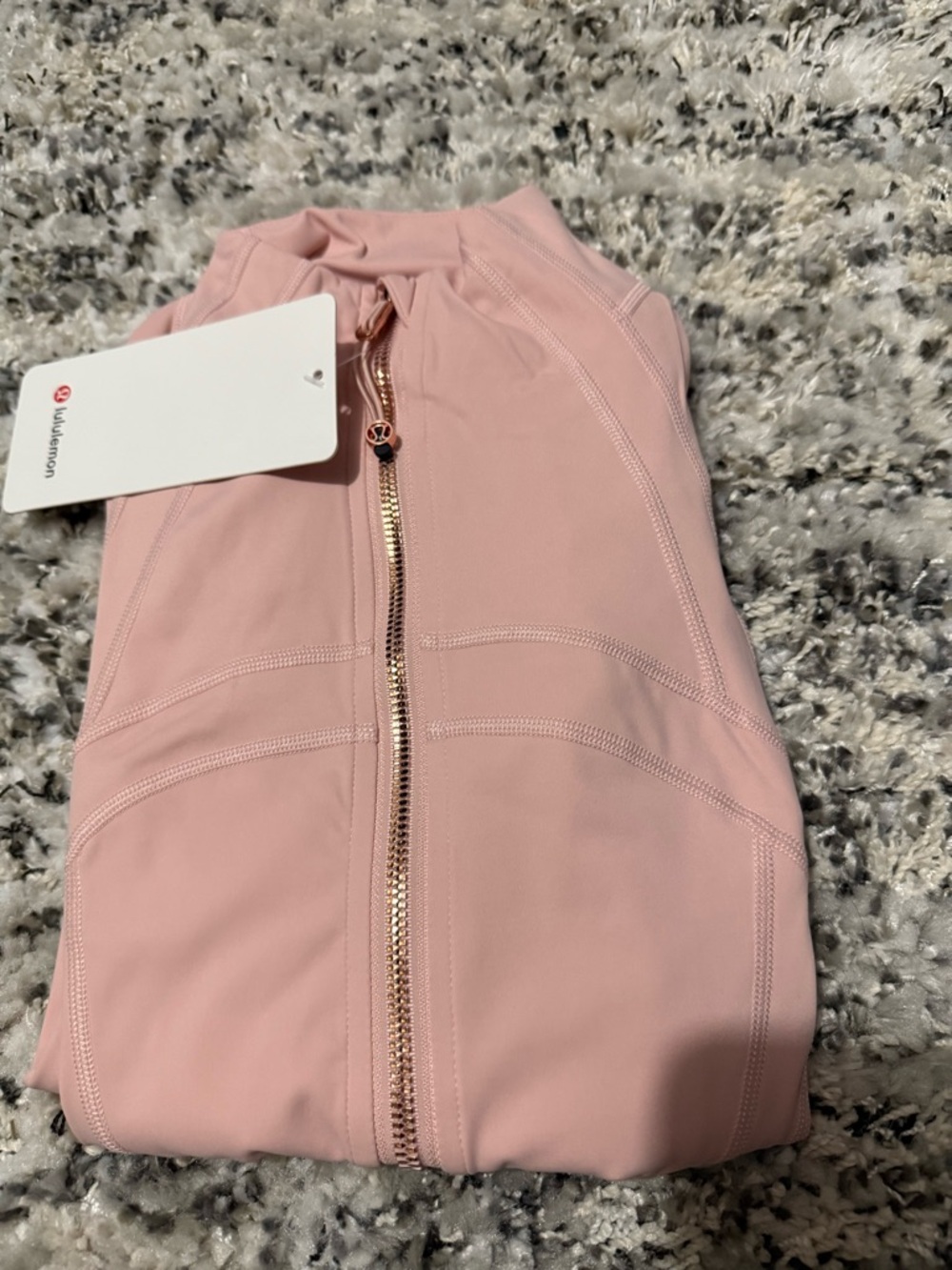 lululemon athletica Pink Muscle Tee with Gold Zipper